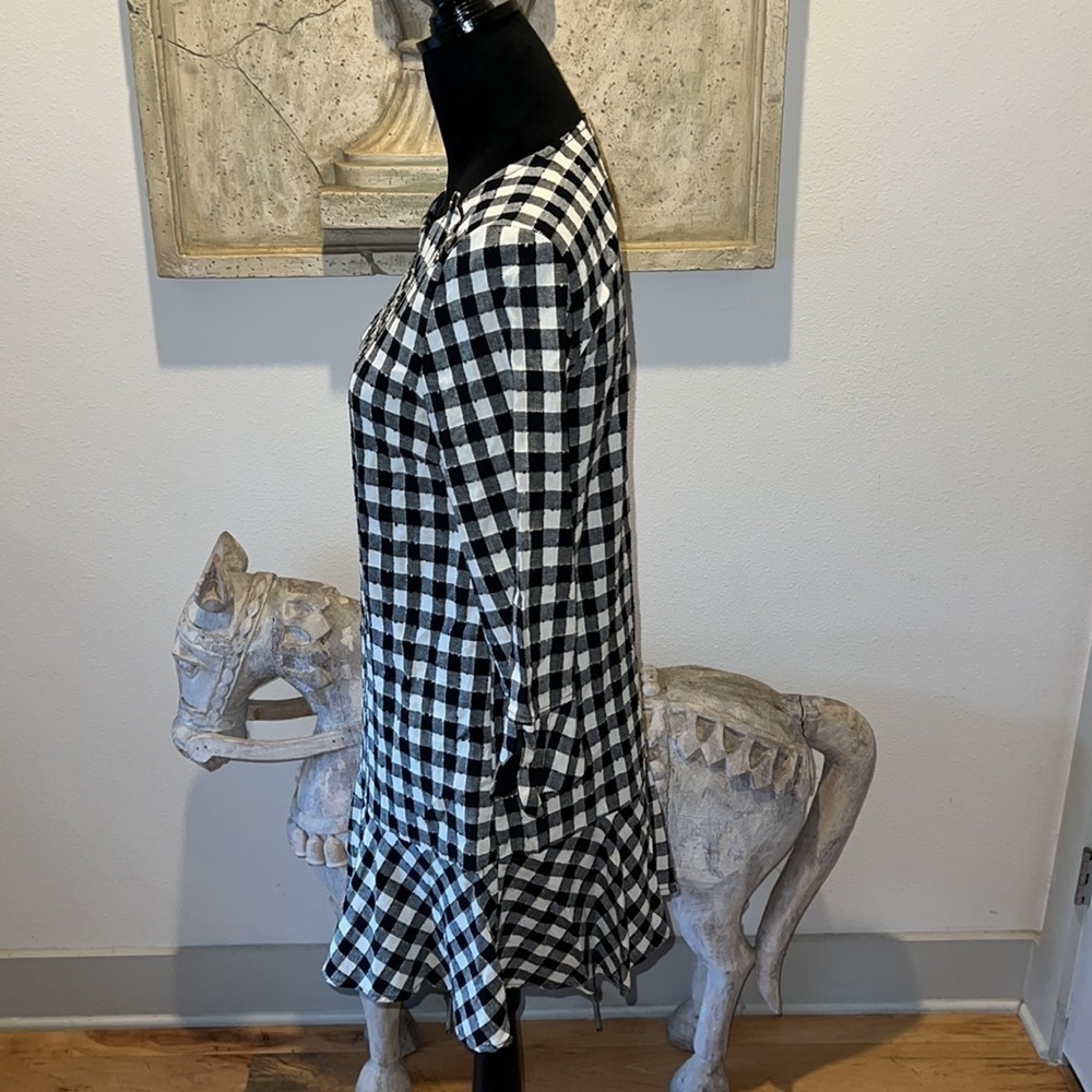 Zara Basic Collection Gingham Plaid Ruffle Bottom… - image 4